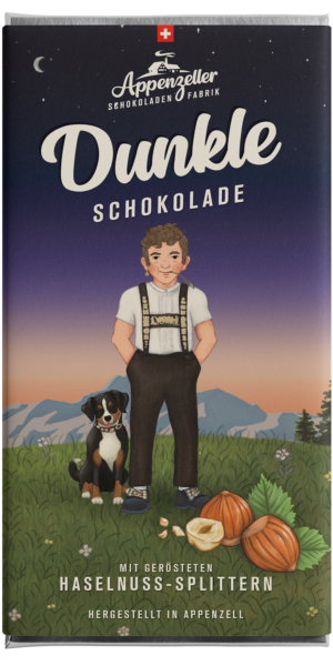 Dunkel Schokolade mit Haselnuss-Splittern